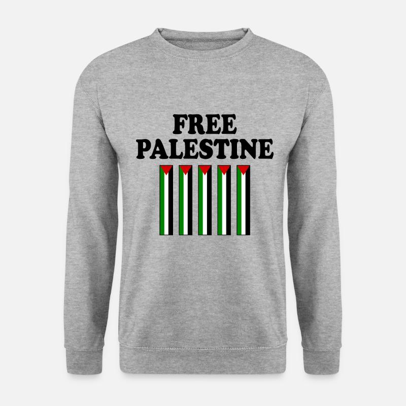 Free palestine - Unisex Pullover - Weißgrau meliert