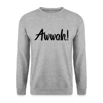 Awwah - Unisex Sweatshirt - salt & pepper - Front - Alina (178cm) & Michal (187cm)