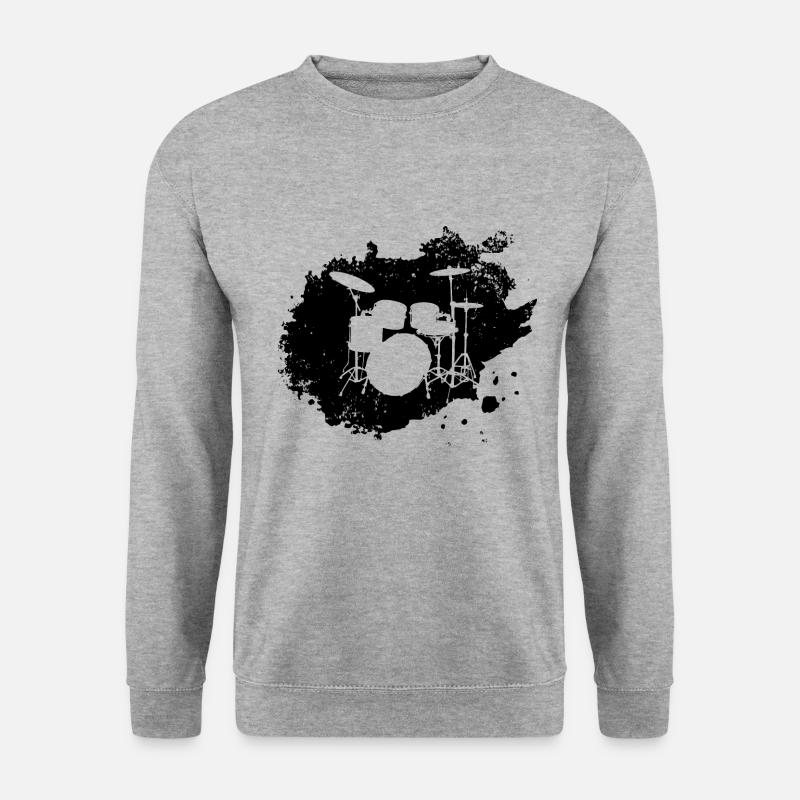 drums splat - Unisex Pullover - Weißgrau meliert