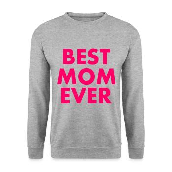 Best mom ever - Unisex Pullover - Weißgrau meliert - Vorne - Alina (178cm) & Michal (187cm)