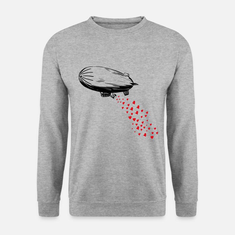 Regen der Herzen - Unisex Pullover - Weißgrau meliert