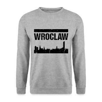 Wroclaw Skyline - Unisex Sweatshirt - salt & pepper - Front - Alina (178cm) & Michal (187cm)