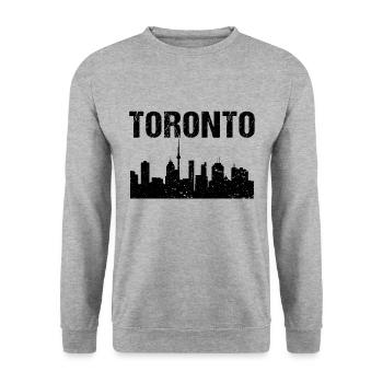 Toronto Skyline - Unisex Pullover - Weißgrau meliert - Vorne - Alina (178cm) & Michal (187cm)