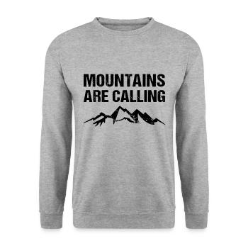 Mountains Are Calling Berge Outdoor - Unisex Sweatshirt - salt & pepper - Front - Alina (178cm) & Michal (187cm)