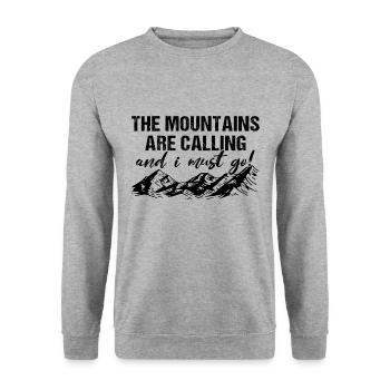Les montagnes appellent les montagnes de randonnée - Sweat-shirt Unisexe - gris chiné - Devant - Alina (178cm) & Michal (187cm)