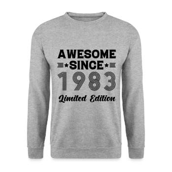 Awesome Since 1983 Limited Edition Birthday 40 - Unisex Pullover - Weißgrau meliert - Vorne - Alina (178cm) & Michal (187cm)