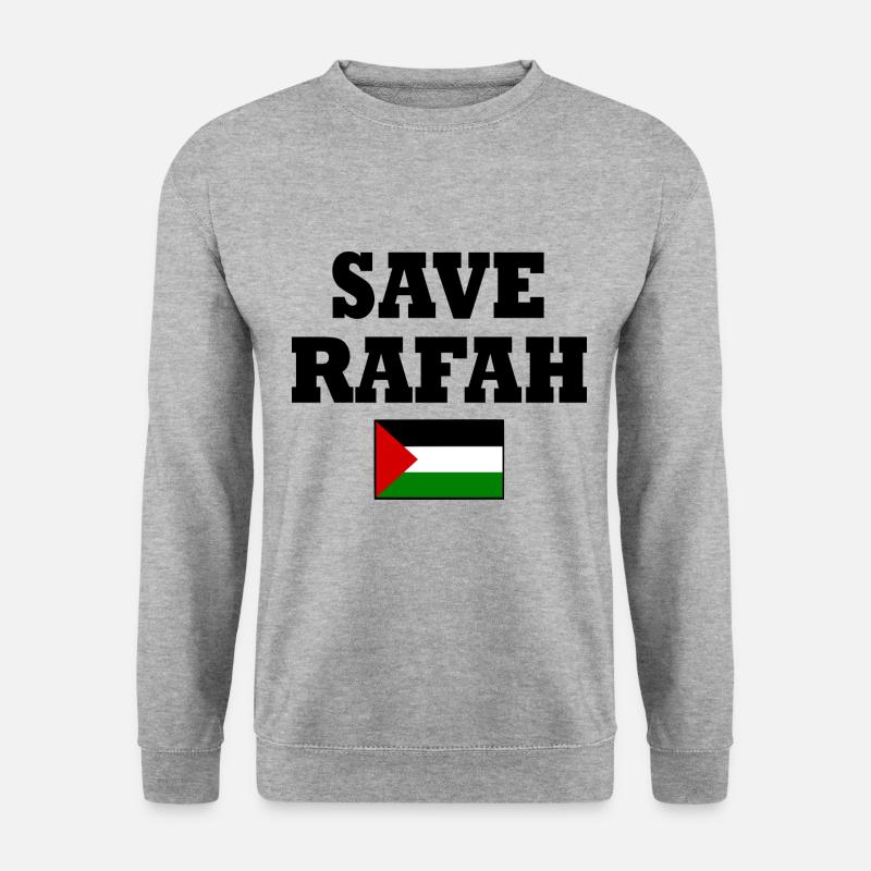 Save rafah - Unisex Pullover - Weißgrau meliert