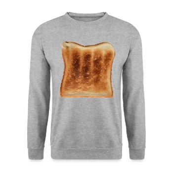 Toast - Pain blanc simplement grillé - Sweat-shirt Unisexe - gris chiné - Devant - Alina (178cm) & Michal (187cm)