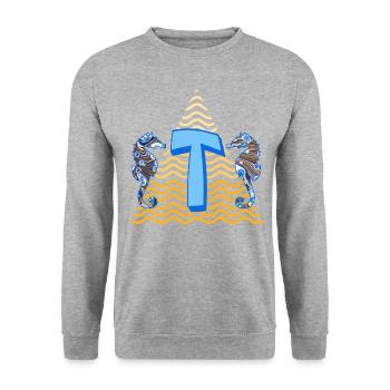 Seahorse E 262 T - Sweat-shirt Unisexe - gris chiné - Devant - Alina (178cm) & Michal (187cm)