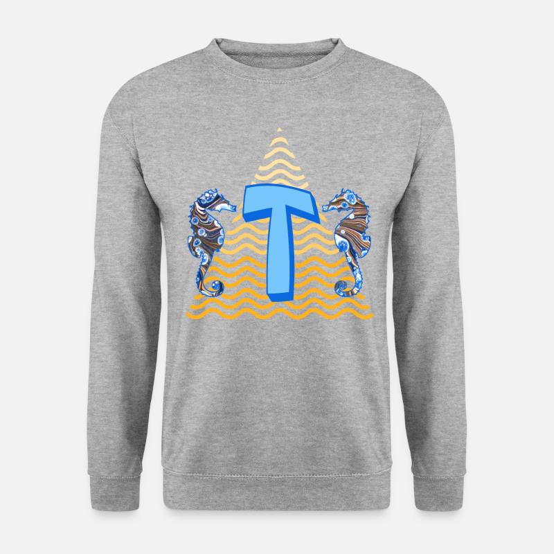 seepferdchen e 262 t - Unisex Pullover - Weißgrau meliert