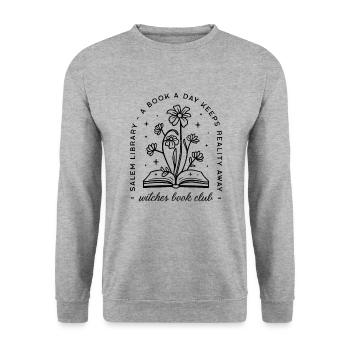 Book lover club witch academia aesthetic - Unisex Sweatshirt - salt & pepper - Front - Alina (178cm) & Michal (187cm)