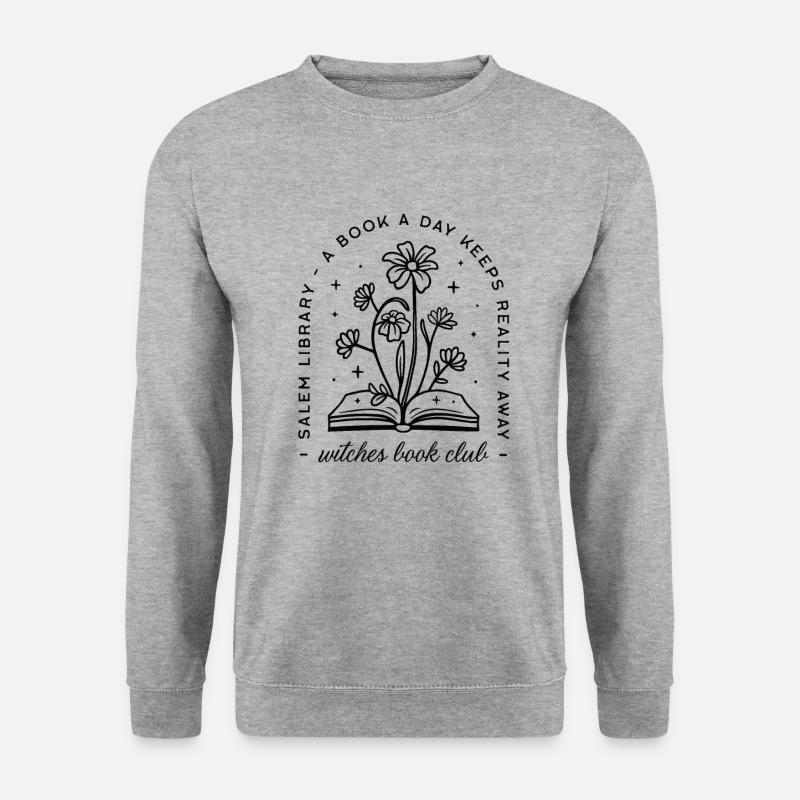 Buchliebhaber Club ästhetische Bücher Hexerei - Unisex Pullover - Weißgrau meliert