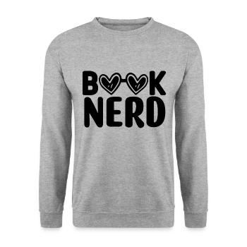 Livre Nerd - Sweat-shirt Unisexe - gris chiné - Devant - Alina (178cm) & Michal (187cm)