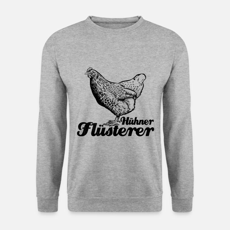 Hühnerflüsterer - Huhn - Hühnerfan - Unisex Pullover - Weißgrau meliert
