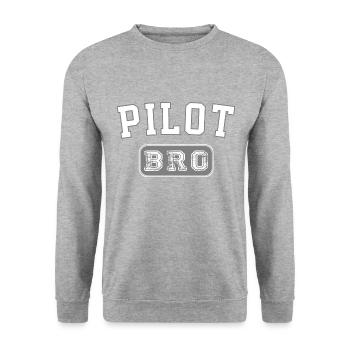 Pilot BRO - Vintage Gift - Unisex Sweatshirt - salt & pepper - Front - Alina (178cm) & Michal (187cm)