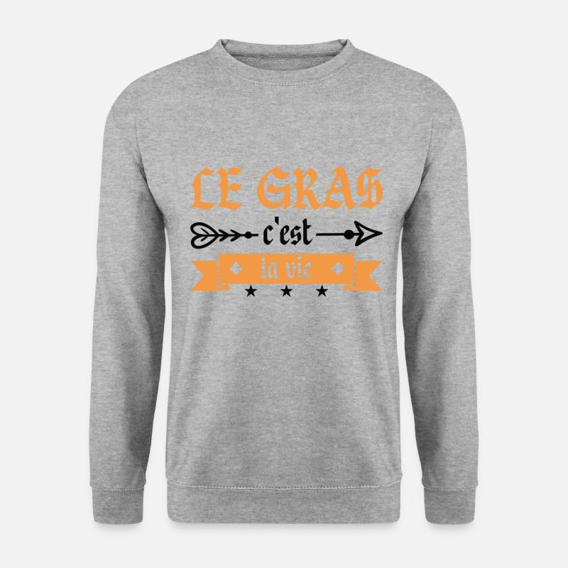 Fett ist Leben - Unisex Pullover - Weißgrau meliert