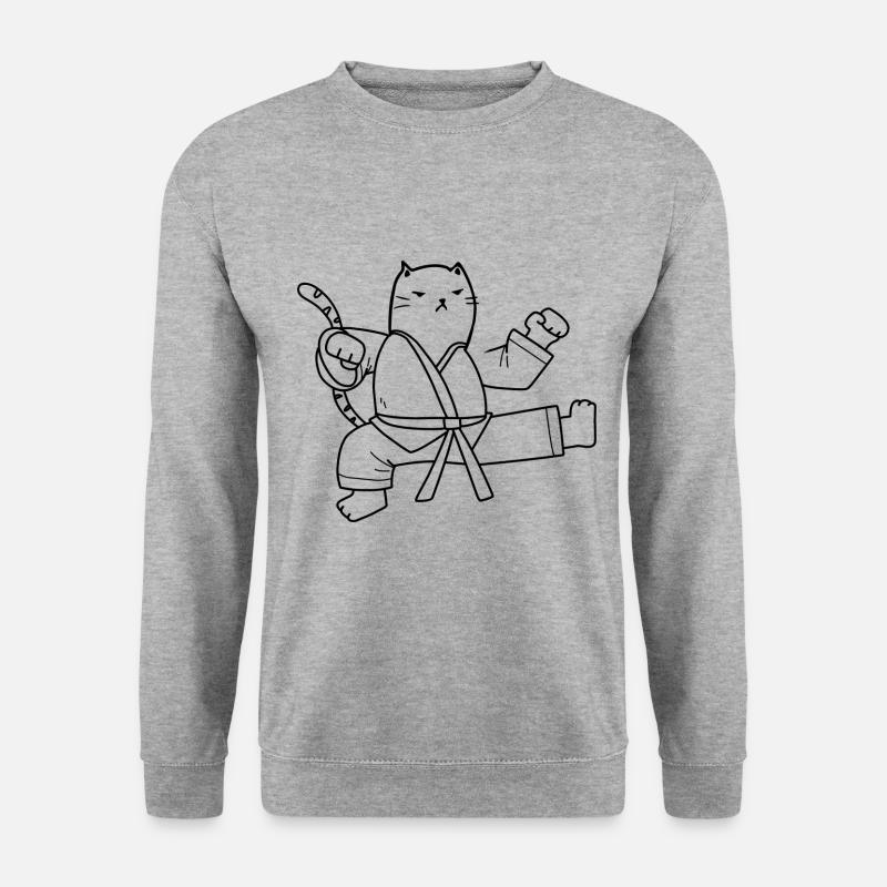 A funny karate cat - Unisex Sweatshirt - salt & pepper