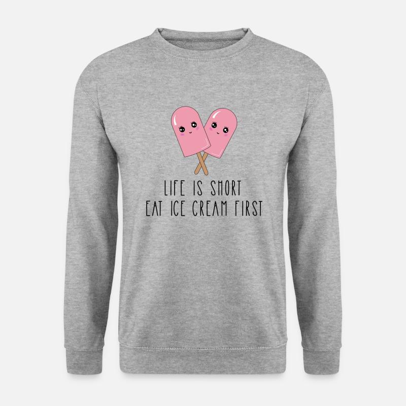 Süßes Eis - Unisex Pullover - Weißgrau meliert