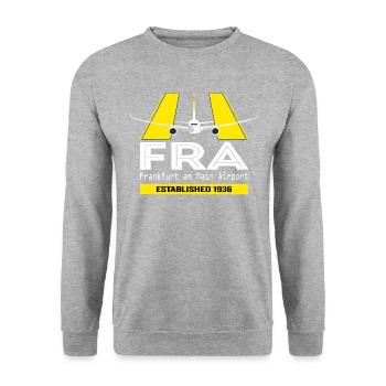 FRA Frankfurt Airport Allemagne - Conception d’avions - Sweat-shirt Unisexe - gris chiné - Devant - Alina (178cm) & Michal (187cm)