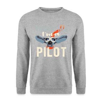 Trust me I am a pilot - Dog Design Gift - Unisex Sweatshirt - salt & pepper - Front - Alina (178cm) & Michal (187cm)