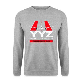YYZ Toronto Airport Pearson Canada - Cadeau - Sweat-shirt Unisexe - gris chiné - Devant - Alina (178cm) & Michal (187cm)