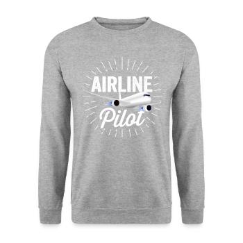 Airline Pilot - Sunbeams Design Gift - Unisex Sweatshirt - salt & pepper - Front - Alina (178cm) & Michal (187cm)