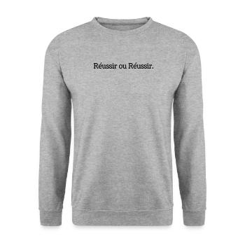 Réussir - Sweat-shirt Unisexe - gris chiné - Devant - Alina (178cm) & Michal (187cm)