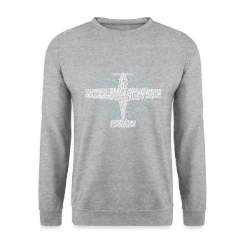Pilot Alphabet Plane Sun Beam - Vintage Dark - Sweat-shirt Unisexe - gris chiné - Devant - Alina (178cm) & Michal (187cm)