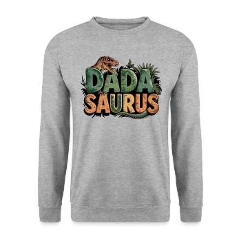 Dinosaur Dad Saurus Gift Dad - Unisex Sweatshirt - salt & pepper - Front - Alina (178cm) & Michal (187cm)