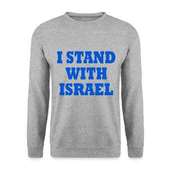 I Stand with israel - Sweat-shirt Unisexe - gris chiné - Devant - Alina (178cm) & Michal (187cm)