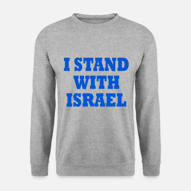 I Stand with israel - Unisex Pullover - Weißgrau meliert
