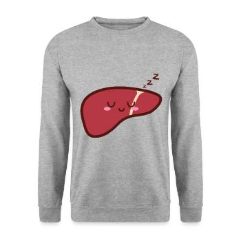 Foie Mignon Kawaii - Sweat-shirt Unisexe - gris chiné - Devant - Alina (178cm) & Michal (187cm)