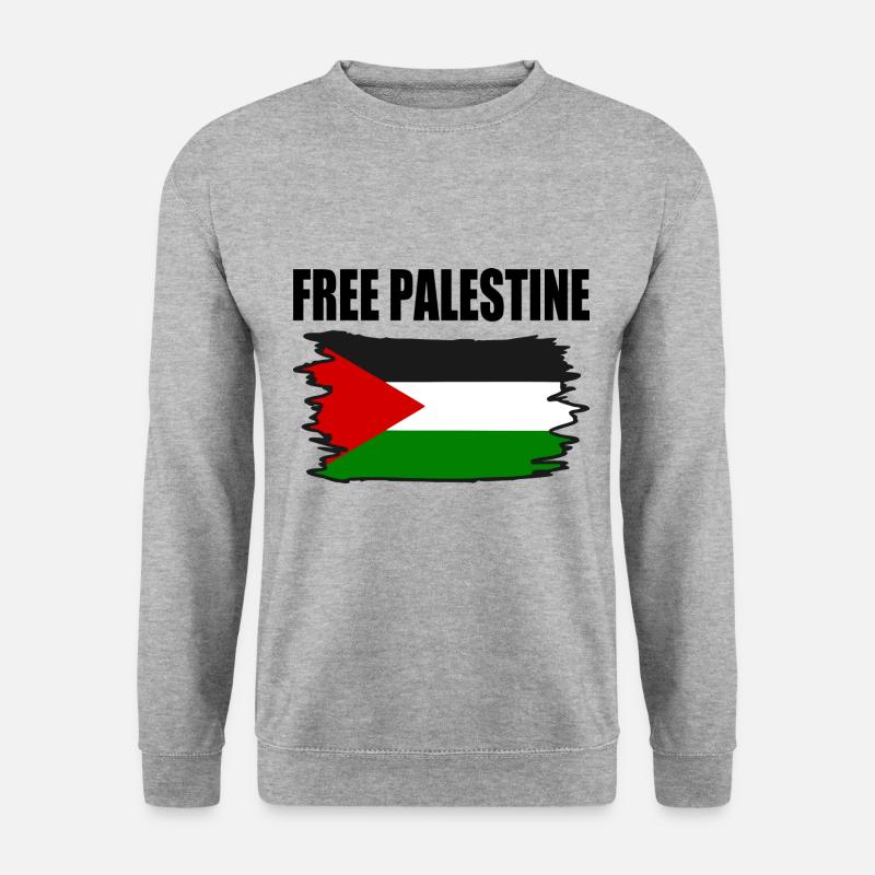 Free palestine - Unisex Pullover - Weißgrau meliert