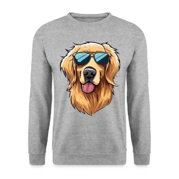 Golden Retriever Dog l’explorateur - Sweat-shirt Unisexe - gris chiné - Devant - Alina (178cm) & Michal (187cm)