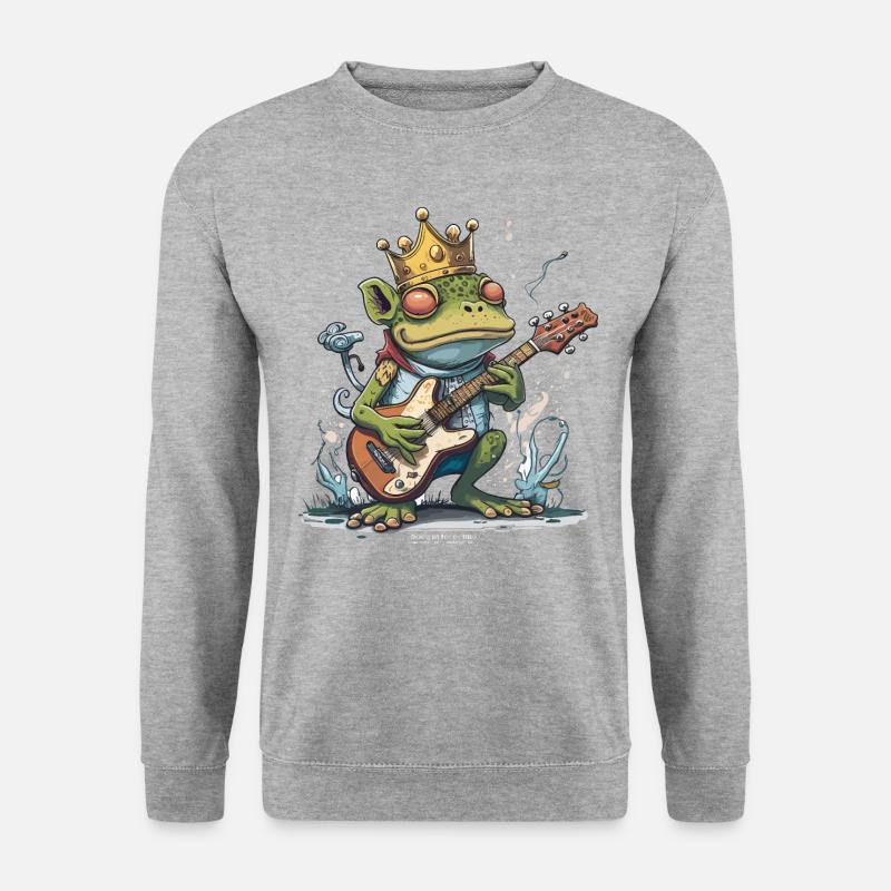 Frosch-Wippe - Unisex Pullover - Weißgrau meliert