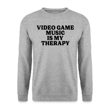Geek Thérapie Musique De Jeux Vidéos - Sweat-shirt Unisexe - gris chiné - Devant - Alina (178cm) & Michal (187cm)