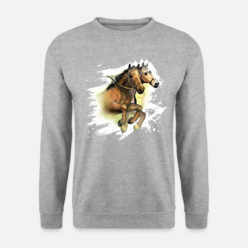 Im Sprung - Unisex Pullover - Weißgrau meliert