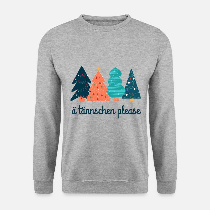 Ä tännschen please - Christmas Tree - Unisex Pullover - Weißgrau meliert