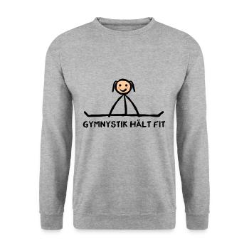 Turnerin - Gymnastik Hält Fit - Unisex Pullover - Weißgrau meliert - Vorne - Alina (178cm) & Michal (187cm)