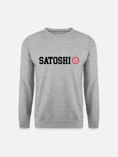 Satoshi Nakamoto BTC Bitcoin - Unisex Sweatshirt - salt & pepper