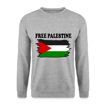 Free palestine - Sweat-shirt Unisexe - gris chiné - Devant - Alina (178cm) & Michal (187cm)