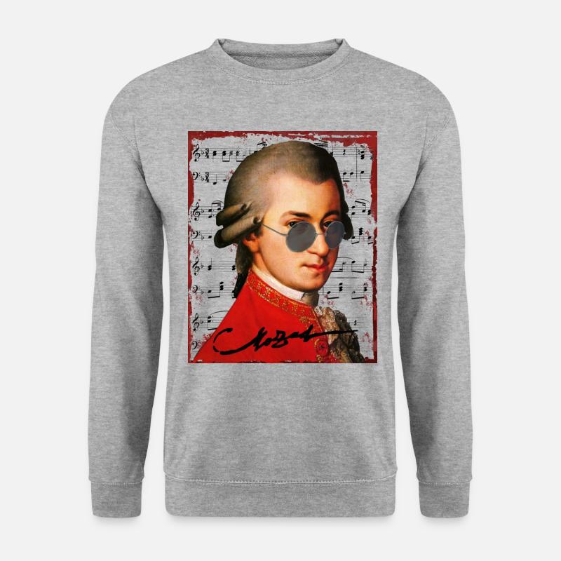 Wolfgang Amadeus Mozart - Unisex Pullover - Weißgrau meliert