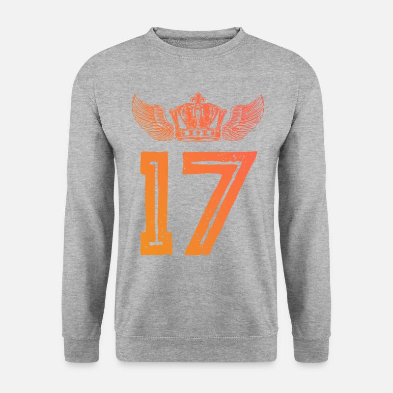 17 Number crown - Unisex Sweatshirt - salt & pepper