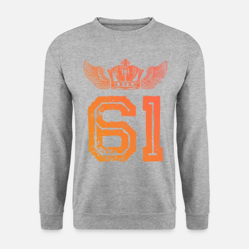 61 Number crown - Unisex Sweatshirt - salt & pepper