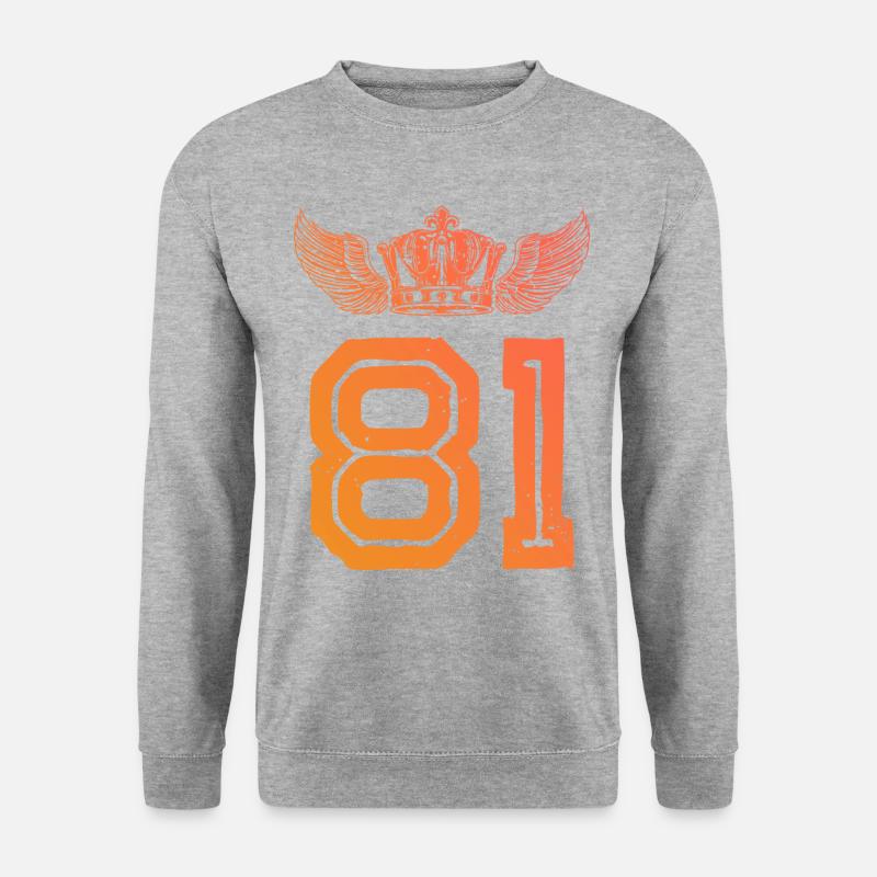 81 Number crown - Unisex Sweatshirt - salt & pepper