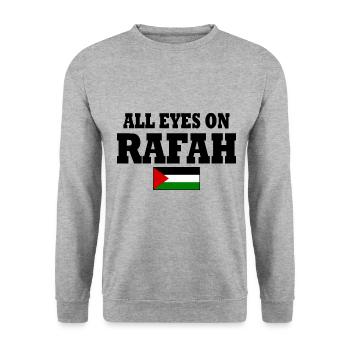 all eyes on rafah - Sweat-shirt Unisexe - gris chiné - Devant - Alina (178cm) & Michal (187cm)