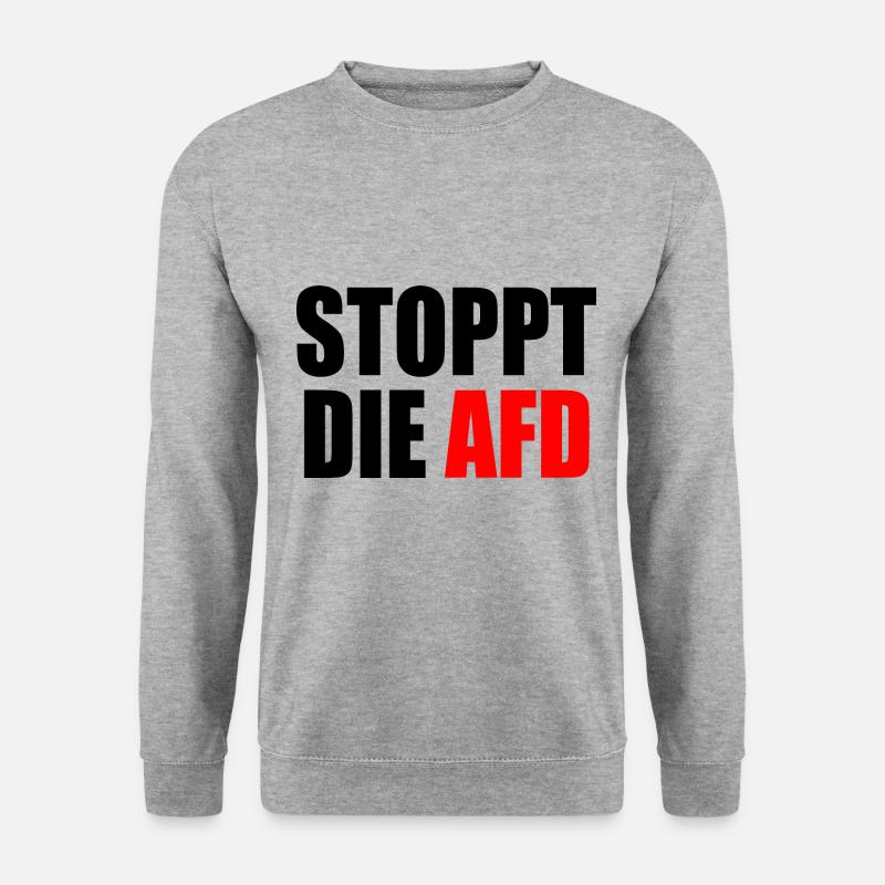 Stoppt die afd - Unisex Pullover - Weißgrau meliert