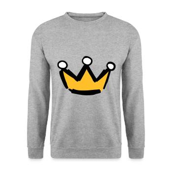 Couronne symboles motifs - Sweat-shirt Unisexe - gris chiné - Devant - Alina (178cm) & Michal (187cm)