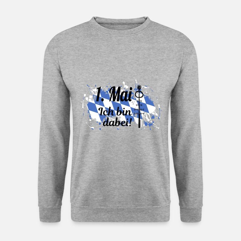 1. Mai - Ich bin dabei! - Unisex Pullover - Weißgrau meliert