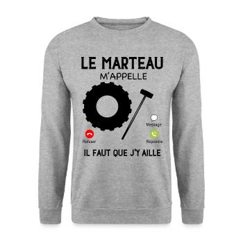 Marteau Sport Cross Training Cadeau Entrainement - Sweat-shirt Unisexe - gris chiné - Devant - Alina (178cm) & Michal (187cm)
